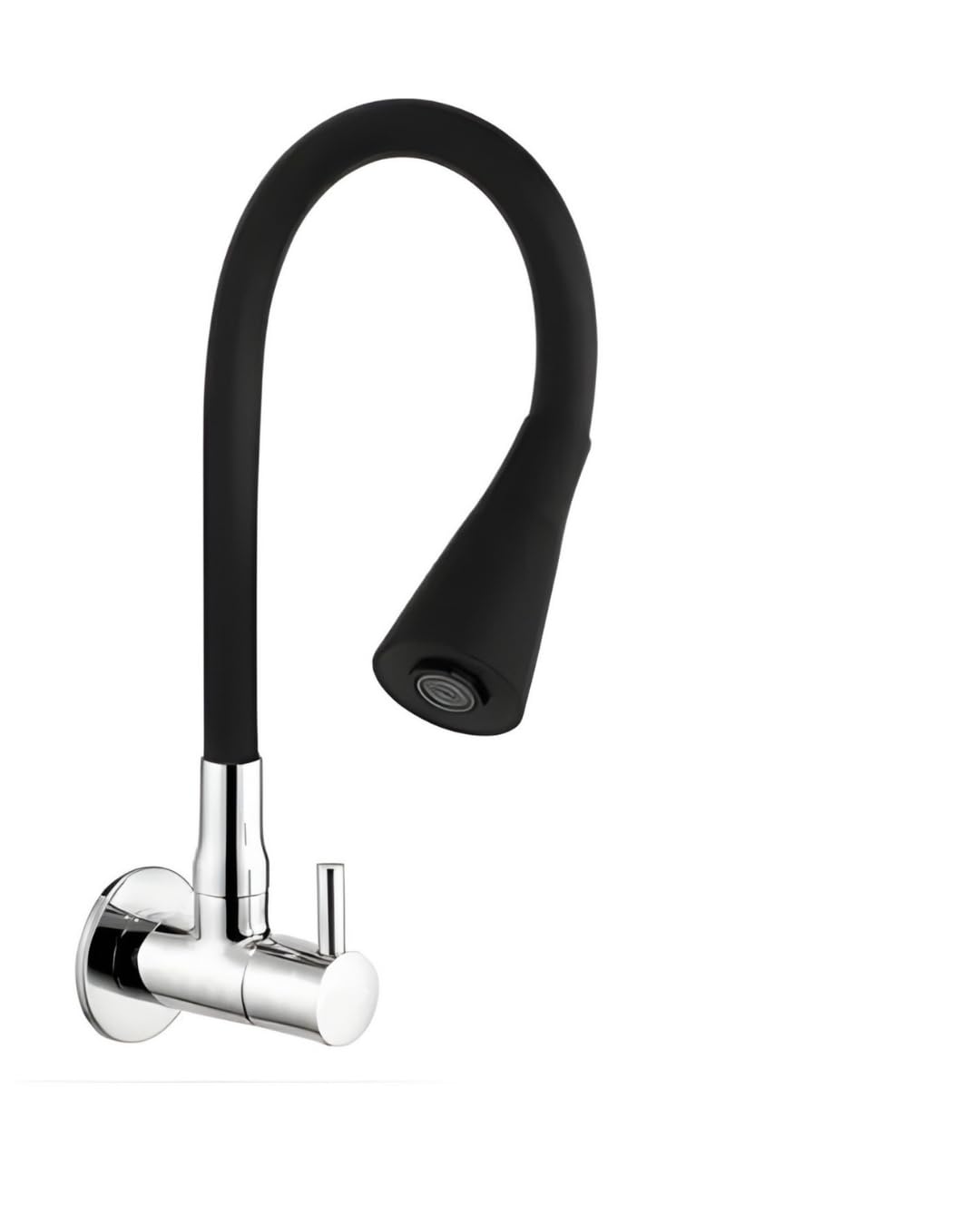 Turbo Black Brass Dual Spout Kitchen Sink Tap | Flexible Neck Wall Mounted Faucet | Heavy Brass Body | Chrome Finish Sink Tap for Kitchen (Pack of 1)-image-17