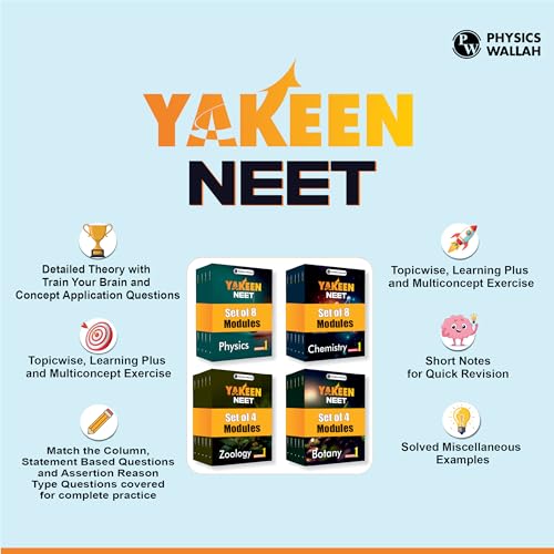 Image of PW Yakeen For NEET Droppers Physics, Chemistry, Botany and Zoology Modules with Solutions & 24 OMR Sheets Combo Set of 24 Books (2025 Edition) [Paperback] PW