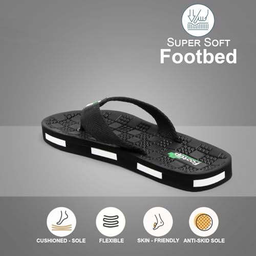 Image of Men's Orthopedic Comfort Flip Flops with Soft Fabric Straps | Cushioned Anti-Skid Footbed Slippers for Men | Lightweight Walking Flip Flops for Home, Outdoor, Indoor Use