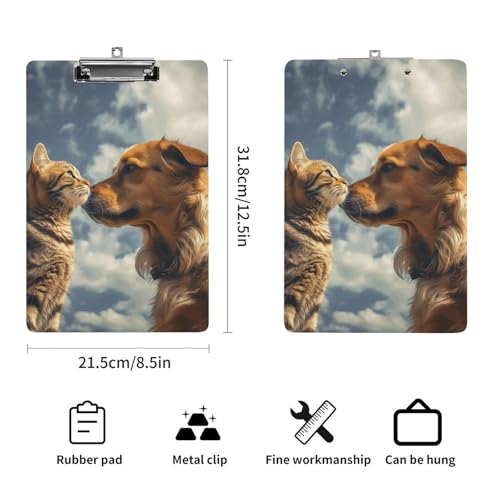Porte-bloc acrylique chat et chien pour enseignant et classe A4 - 2