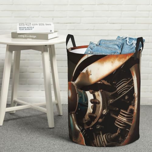 Grand panier à linge pliable vintage hélice d'avion sans s'affaisser