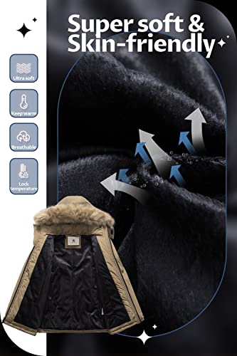 Creatmo Us Boy's Casual Waterproof Ski Snow Jacket Hooded Fleece Lined Windproof Winter Puffer Anorak Jacket Brown 8 #TOP2