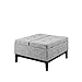 HomeRoots Beige Grey Wood, Polyurethane Foam: 97%, Polyester Fabric: 3% 36?? Heathered Gray and Black Ottoman with Hidden Storage