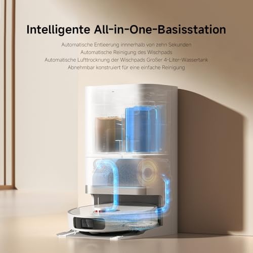 Xiaomi Robot Vacuum X20+ Saugroboter mit Absaugstation und 4L/4L Frisch- & Altwassertank - 2 rotierende, Auto-Trocknung Wischmops, Bis 280m² wischen, 6000Pa Saugkraft, LDS-Navigation, Alle Bodentypen – Bild 5