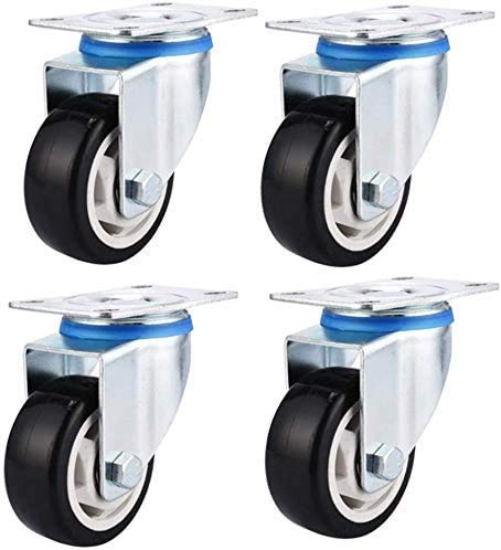 Roulettes pivotantes industrielles en PU 3 et 4 pouces pour chariot robuste avec frein