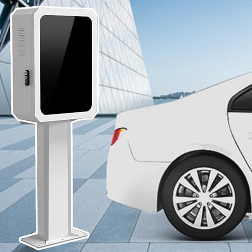 EV Charging Cable Storage Box - Durable Floor Mount Holder for Outdoor Electric Vehicle Charger Enclosure, Weatherproof Organizer for EV Cables & Accessories,White