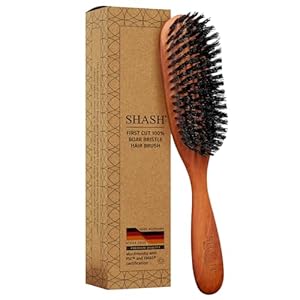 Classic German First Cut 100% Boar Bristle Hair Brush Since 1869 – Conditions Hair, Improves Texture, Exfoliates Scalp