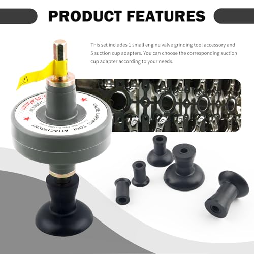 Image of Salior Valve Lapping Tool Kit with 5 Suction Cup Adapters,Durable Valve Lapping Kit with Maximum Working Ranges of 1000rpm to 1250rpm,Valve Grinding Tool for Valve Maintenance Repair Tool
