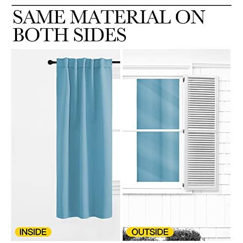 Nicetown Window Treatment Blackout Curtain Panels - (Teal Blue Color) 52X95 Inch, 1 Pair, Back Tab/Rod Pocket Blackout Draperies For Bedroom #TOP5