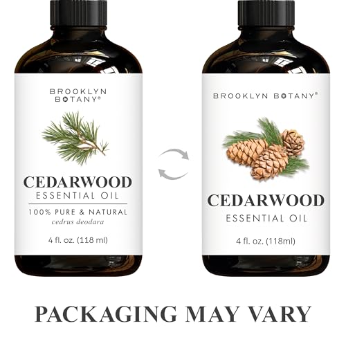 Image of Brooklyn Botany Cedarwood Essential Oil - Huge 4 Fl Oz - 100% Pure and Natural - Premium Grade with Dropper - for Aromatherapy and Diffuser