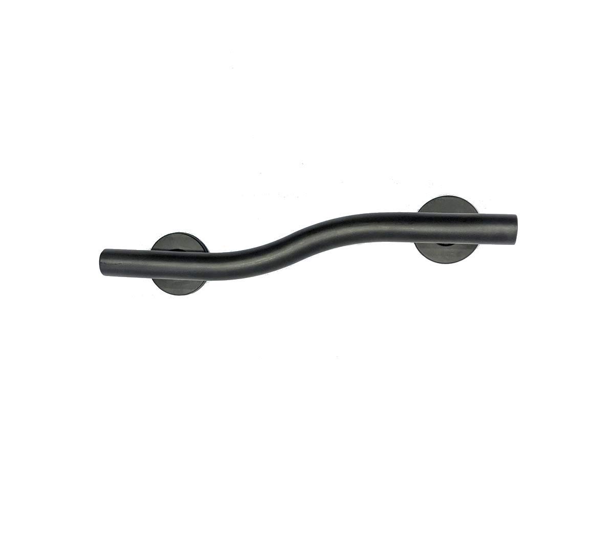 BAR-WL24-TW-125-MB Left Hand Wave Shaped Grab Bar, 24", Matte Black