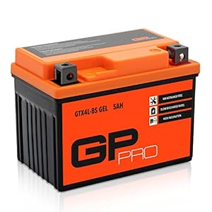 GP-Pro GP-001 12V GEL 5Ah GEL Motorrad Batterie GTX5L-BS, wartungsfrei versiegelt vorgeladen ähnlich YTX4L-BS YTX5L-BS