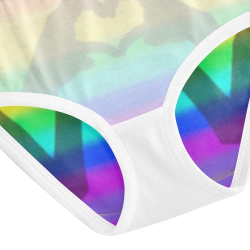 Rainbow Stripes Underwear for Girls, Toddler Briefs, Girls' Cotton Brief Underwear, 2–8 Years4