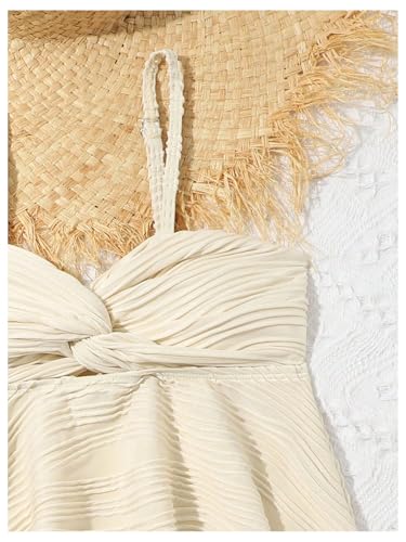 OYOANGLE Girl's 2 Piece Tankini Swimsuit Textured Twist Front Ruched Ruffle Bikini Set Bathing Suits3