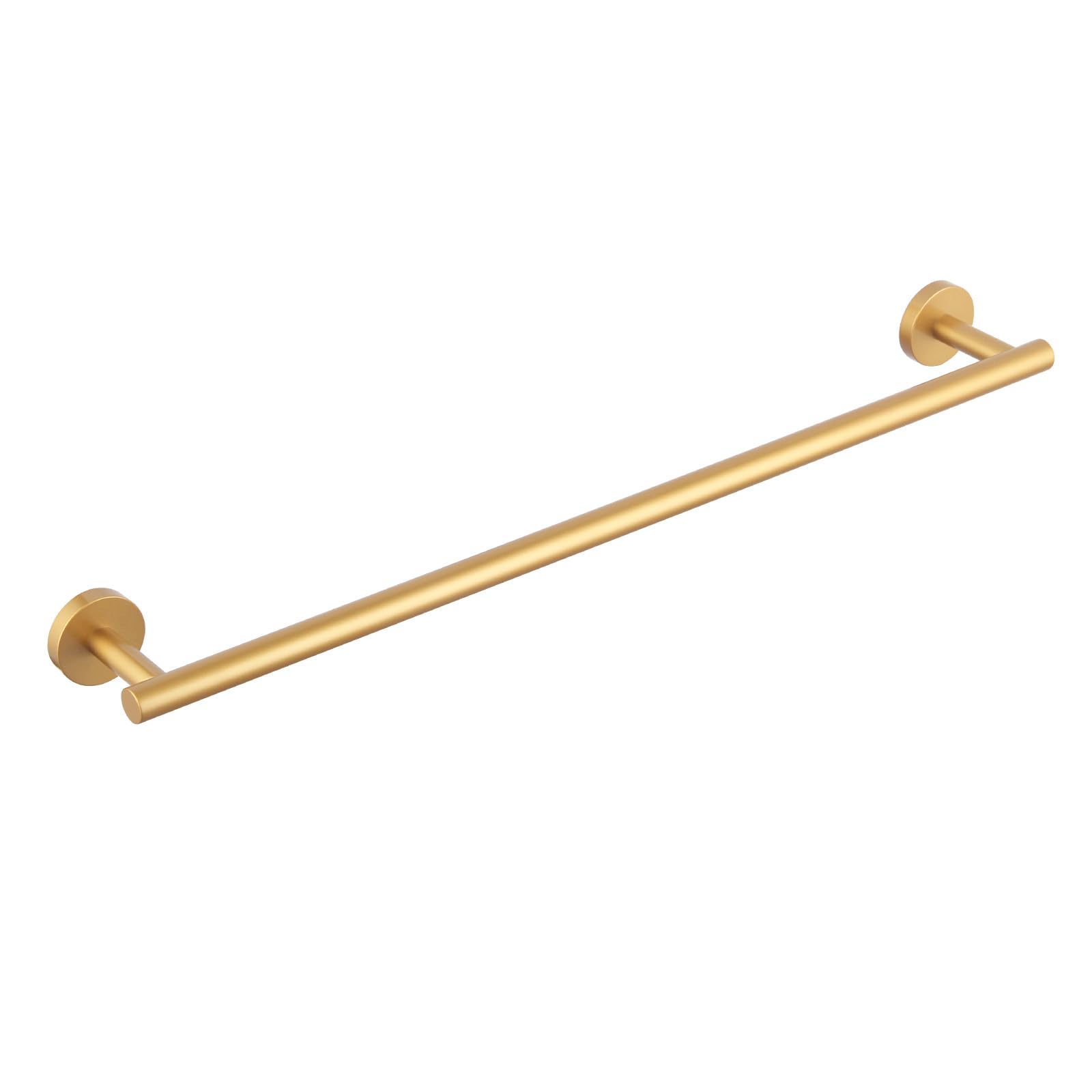 GERZWY 24-Inch Bathroom Towel Bar Gold Stainless Steel Modern Round Style Bath Hand Towel Rack Wall Mount AG1101C60-BE