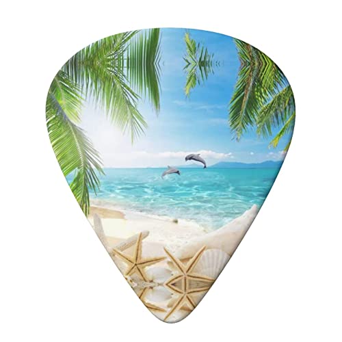Starfish Beach Sea Palms Lot de 6 médiators pour guitare acoustique, guitare électrique, basse, ukulélé – fin, moyen et… - Les Beatles, Paul McCartney, John Lennon, RIngo Starr, George Harrison Starfish Beach Sea Palms Lot de 6 médiators pour guitare acoustique, guitare électrique, basse, ukulélé – fin, moyen et… – Image 4