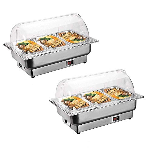 Aprilhp Buffetwärmer Elektrisch Edelstahl Chafing Dish Warmhaltegerät Speisewärmer Qualität Warmhalteplatte…