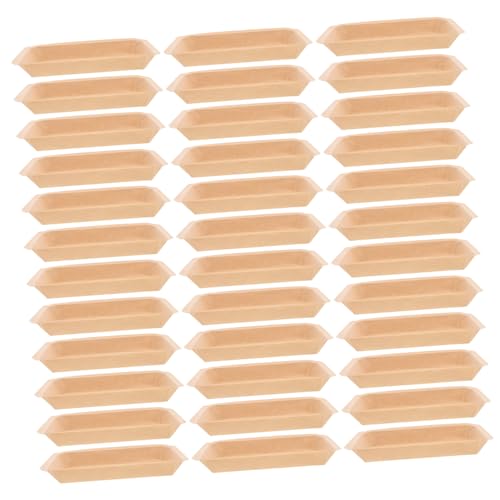 Abaodam 50個 使い捨て紙製カニ皿 バーベキュー対応 大容量パーティートレイ 食品対応 長方形頑丈トレイ レストラン イベント用