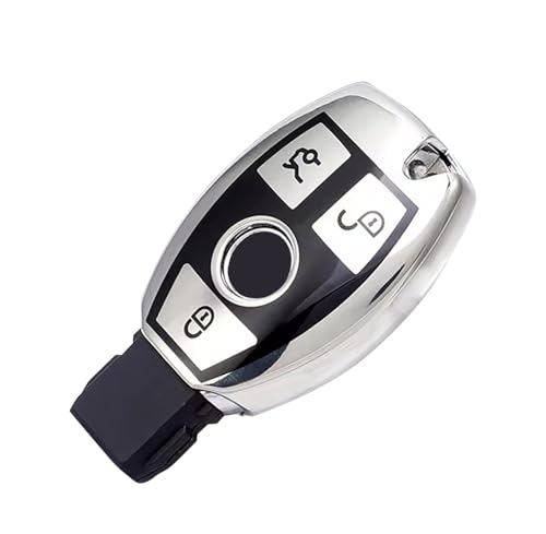HooRLZ Key Fob Cover Compatible with MercedeS Benz A B C E G S R Class GLA GLC GLE GLS SL SLK 3 Button TPU Mercedes Key Cover Benz Key Case Cover Silicone (Silver)