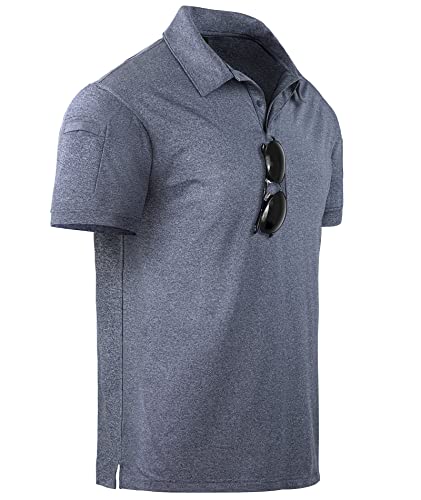 SWISSWELL Men's Tactical Polo Shirt Short Sleeve Army Combat Polo Shirts Military T-Shirt Fast Dry Summer Outdoor