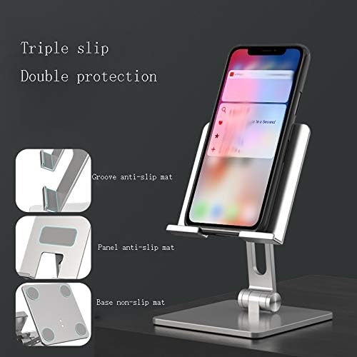 qdlzlg aluminum alloy portable holder mobile smartphone support tablet stand for mobile holder desk cell phone holder color white fruit peach5
