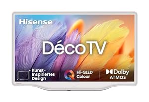 Hisense 43S5DQ Deco TV, 108cm (42 Zoll), UHD QLED, HDR10, Dolby Atmos, QLED Colour, 60Hz, DVB-T2+C+S2 Tuner, WiFi, HDMI, Gallerie Mode, Kunst-Inspiriertes Design, Rauschreduzierung, DTS Virtual: X