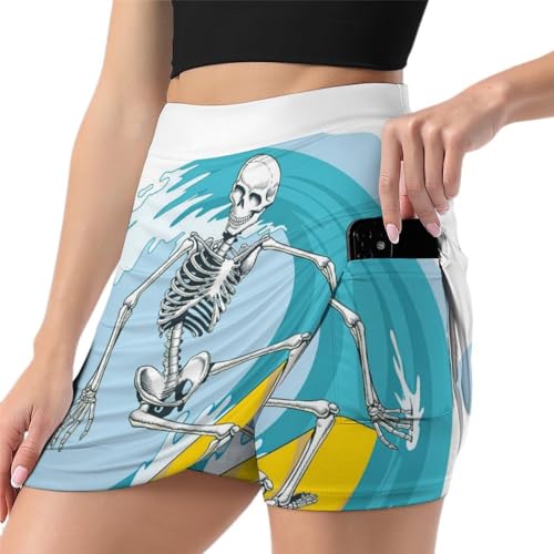 Jupe short de golf avec poche intégrée mini jupe de course anti-frottement