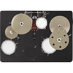 Alfombra Insonorizante IBVIC Alfombra para batería y percusión antideslizante e insonorizada, alfombra profesional rectangular de jazz, para gran caja clara y otros instrumentos musicales, 160 x 200 cm, color negro