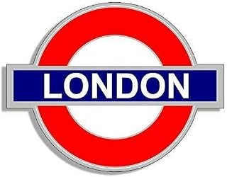 MAGNET 4x4 inch Tube Sign Shaped London Sticker (UK England Underg4x4 inch Round City) Magnetic vinyl bumper sticker sticks to any metal fridge, car, signs
