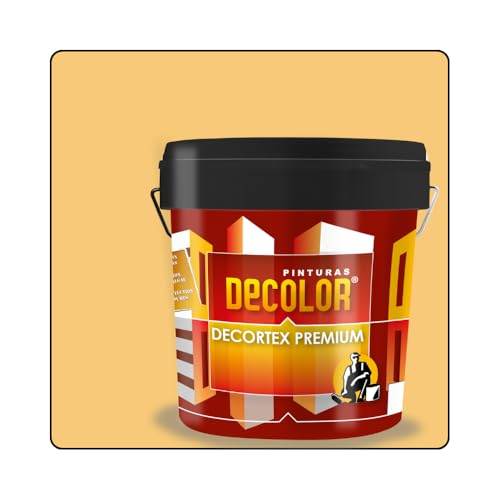 PINTURAS DECOLOR DECORTEX LISO PREMIUM - Pintura revestimiento impermeabilizante para fachadas. (4 litros). VAINILLA