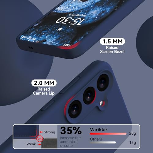 Varikke for Samsung Galaxy S25 Case, Liquid Silicone Upgrade [Camera Protection] [Anti-Scratch Microfiber Lining] Slim Soft Touch Gel Rubber Shockproof Phone Case for Galaxy S25 6.2", Dark Blue by Varikke - Used condition - Image 6