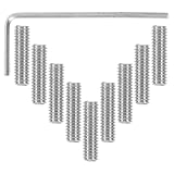 SECFOU 12個 エレキギター用ブリッジサドル調整ネジ 耐久性高め滑らか研磨表面 ベースブリッジ対応 六角レンチ付交換パーツ