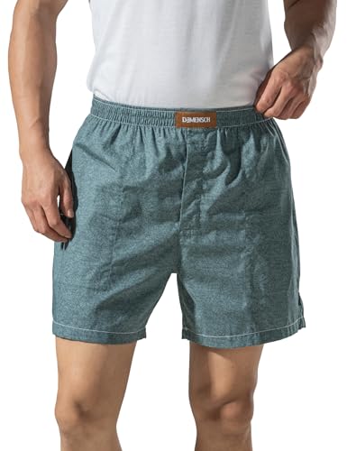 Image of DAMENSCH Regular Fit Solid 100% Soft & Durable Cotton Boxer Shorts Dual Pockets Anti-Bacterial Moisture Wicking Microfibre Waistband Ultra-Light Boxers for Men