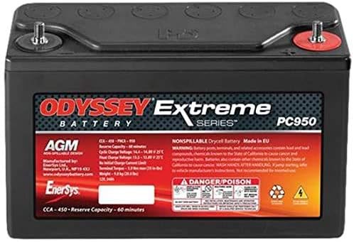 Miniatura 2 de Odyssey Battery Extreme Series, AGM, 12V, 500 amperios de arranque, terminales de 38, 9.80 pulgadas de largo x 3.8 pulgadas de alto x 6.1 pulgadas