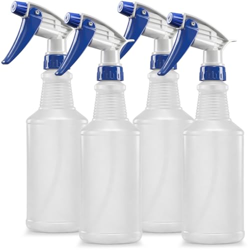 Bar5F Set of 4 Premium Empty 16 oz Spray Bottles, NBR Gasket - Superior Hydrocarbon Resistance - Ideal for Auto Detailing & Industrial Cleaning