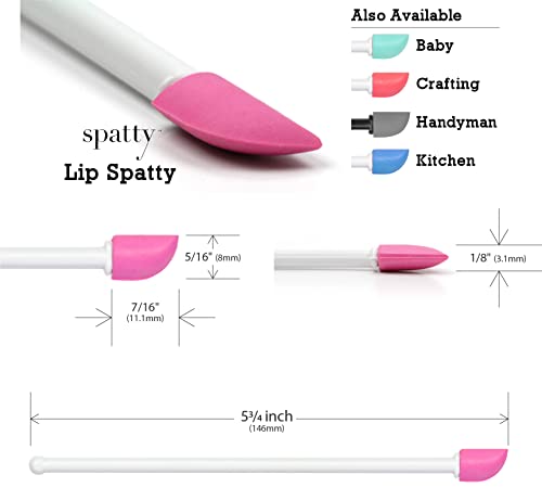 Spatty Lip Gloss Tiny Beauty Spatula (6 Inch Pink) Shark Tank Mom Made Scrapes Last Drop Of Lipstick, Concealer, Chapstick, Tiny Makeup Cosmetics Gifts For Women, Teen, Grandma, Mom Stocking Stuffers #TOP6