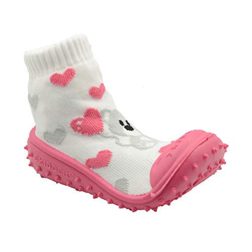 Skidders Baby Girls' Slippers - Non-Skid Slipper Sock House Shoe Booties (Size: 12-24M), Size 18 Months, My Valentine Bear #TOP1