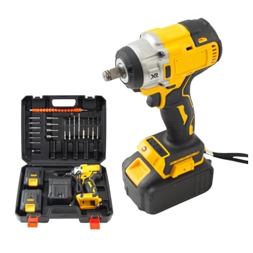 Kit Chave de Impacto Furadeira Parafusadeira Elétrica 48V com 2 Baterias - Jogo de Soquetes e Brocas -Torque 350NM, Motor Brushless Sem Escova Maleta de Transporte AlverSun