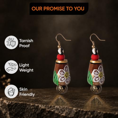 Image of Handcrafted Bohemian & Ethnic Earrings Collection for Women - Artistic, Nature-Inspired Statement Designs in Studs, Drops & Chandeliers