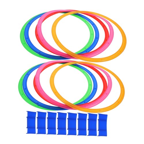 Garneck Giant Hopscotch Set for Boys and Girls Portable Training Game Rings Connectors for Outdoor Exercise