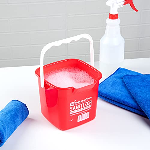 image for Restaurantware RW Clean 3 Quart Cleaning Bucket 1 Detergent Square Buc