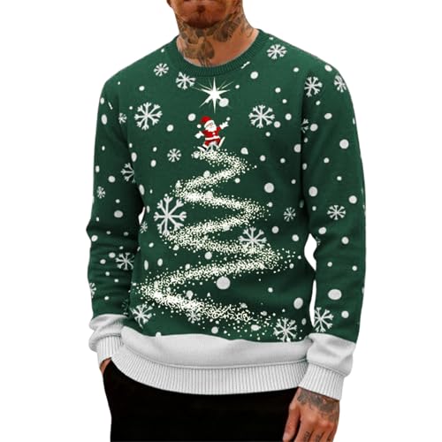 Genérico Jersey Navidad Hombre Sudadera Navidad Hombre Talla Grande Con Estampado Elegante Ugly Christmas Sweater Suéter De Hombre De Invierno