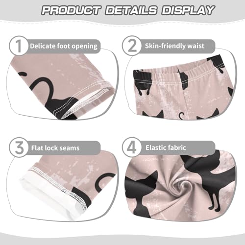 Cute Cats Pattern Girls Leggings,Workout Leggings for Girls Toddler Athletic Leggings Size for 3-10T3