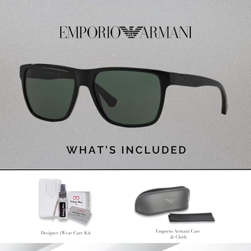 EMPORIO ARMANI EA4035 Square Sunglasses For Men +BUNDLE with ACCESSORY EYEWEAR KIT2