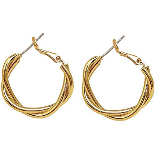 Boucles d'oreilles pour filles en argent 925 boucles d'oreilles torsadées Cover