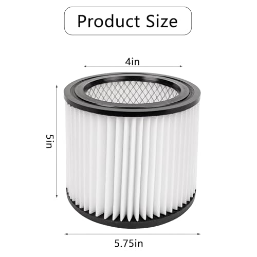 Image of 90398 HEPA Replacement Filter and 90526 Foam Sleeve Filter Compatible with Shop-Vac 90398, 903-98, 9039800, Fits Most 4 Gallon and Less Wet /Dry Vacuum Cleaner (2 Filter + 6 90526 Foam Sleeve)