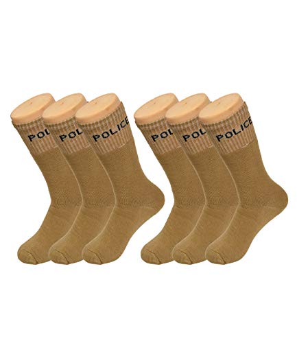 Crux&hunter Men's Cotton Cushioned Full Length Police Socks (Khak...