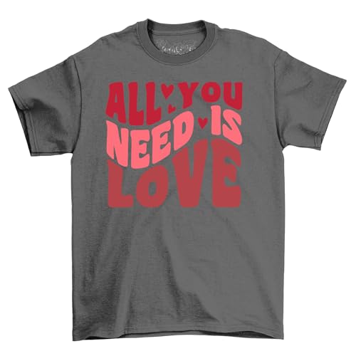 The Shirt Shack T-shirt « All You Need is Love » – Drôle et réconfortant ! Design imprimé unisexe pour répandre l’amour et les rires pour les fans de romantiques et des Beatles - Les Beatles, Paul McCartney, John Lennon, RIngo Starr, George Harrison The Shirt Shack T-shirt « All You Need is Love » - Drôle et réconfortant ! Design imprimé unisexe pour répandre l'amour et les rires pour les fans de romantiques et des Beatles