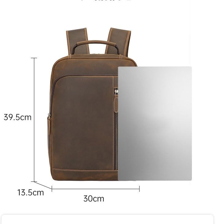 European and American retro leather backpack, crazy horse leather large capacity backpack for outdoor travel2