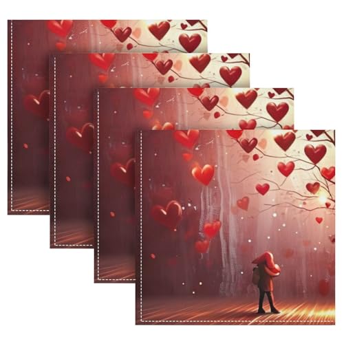 Servilletas de Tela YETTASBIN Corazón Día San Valentín Pack 6 miniatura 5